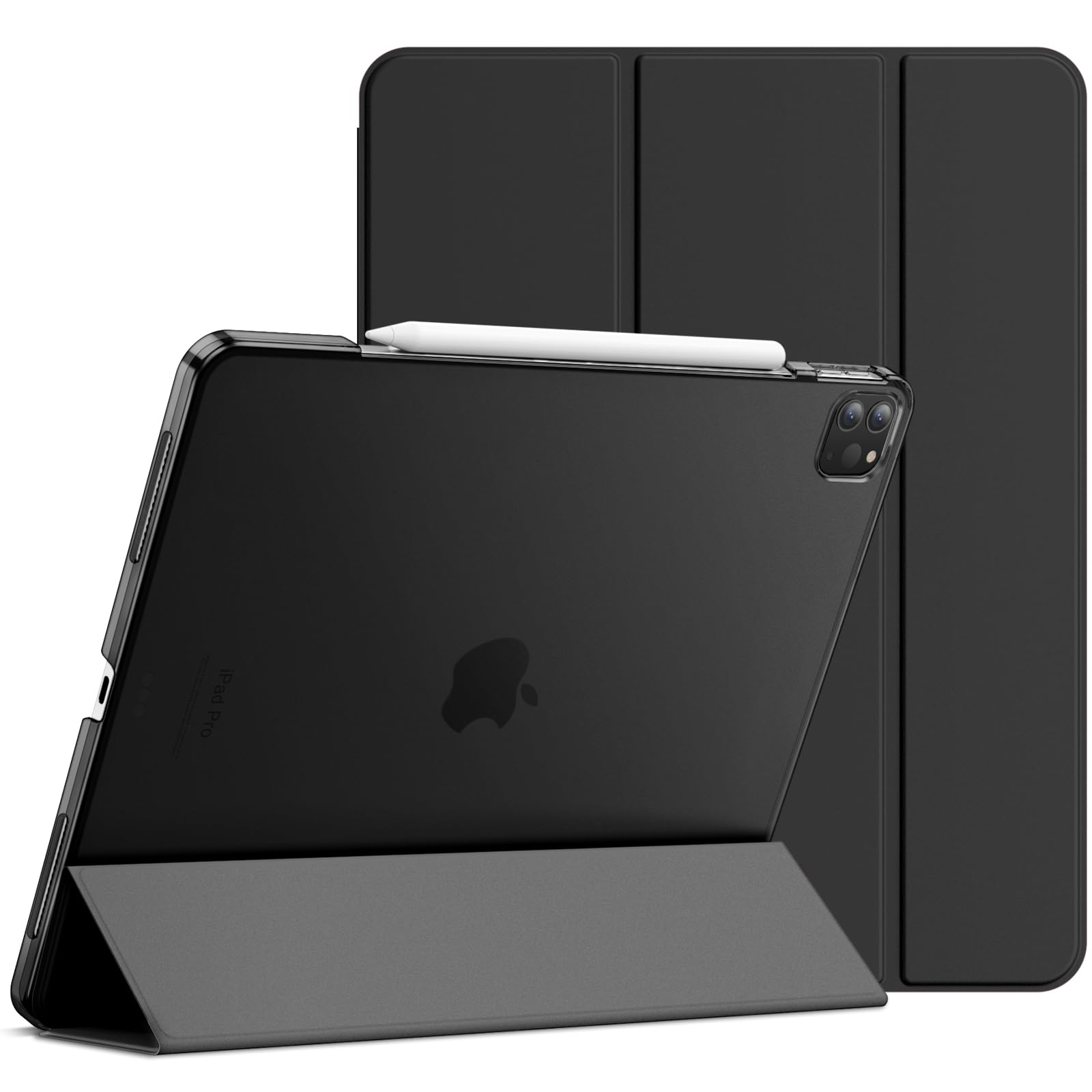 JETech iPad Pro 12.9インチ 第4/3世代 (2020/2018)用 ケースカバー (ブラック)