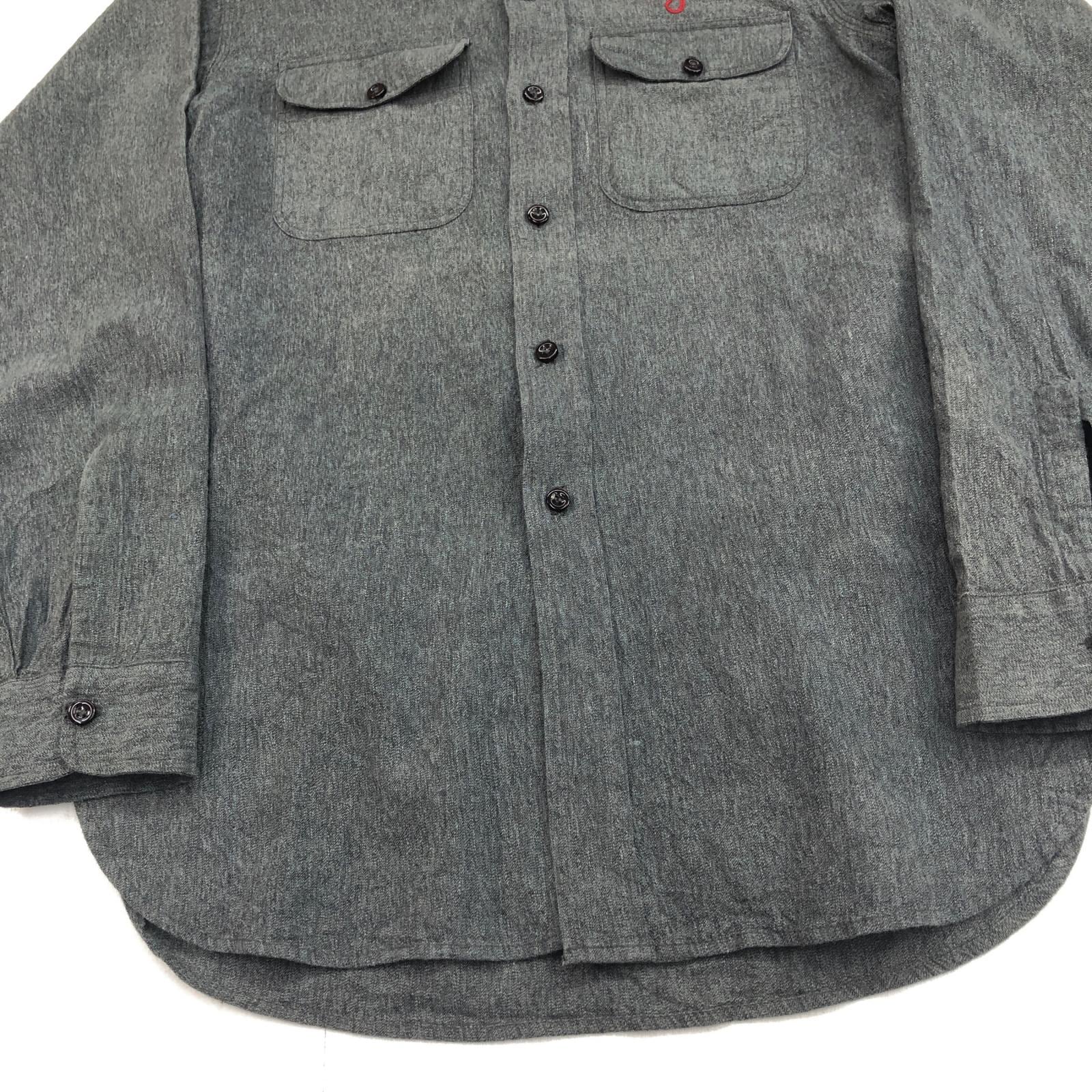 UNKNOWN 50- 60年代 ブラックシャンブレー シャツ 両面 チェーン刺 黒