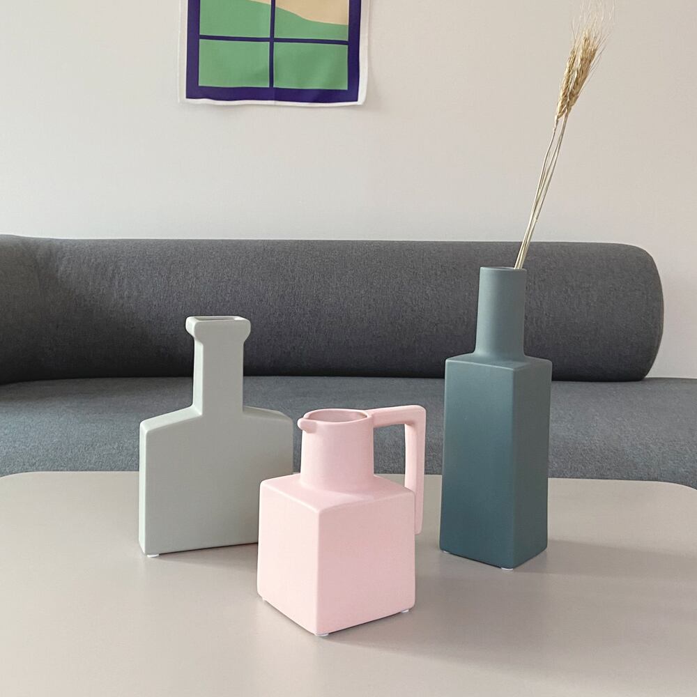 ceramic object vase 3types / セラミック オブジェ ベース ジャグ ハンドル 花瓶 韓国 北欧 インテリア 雑貨