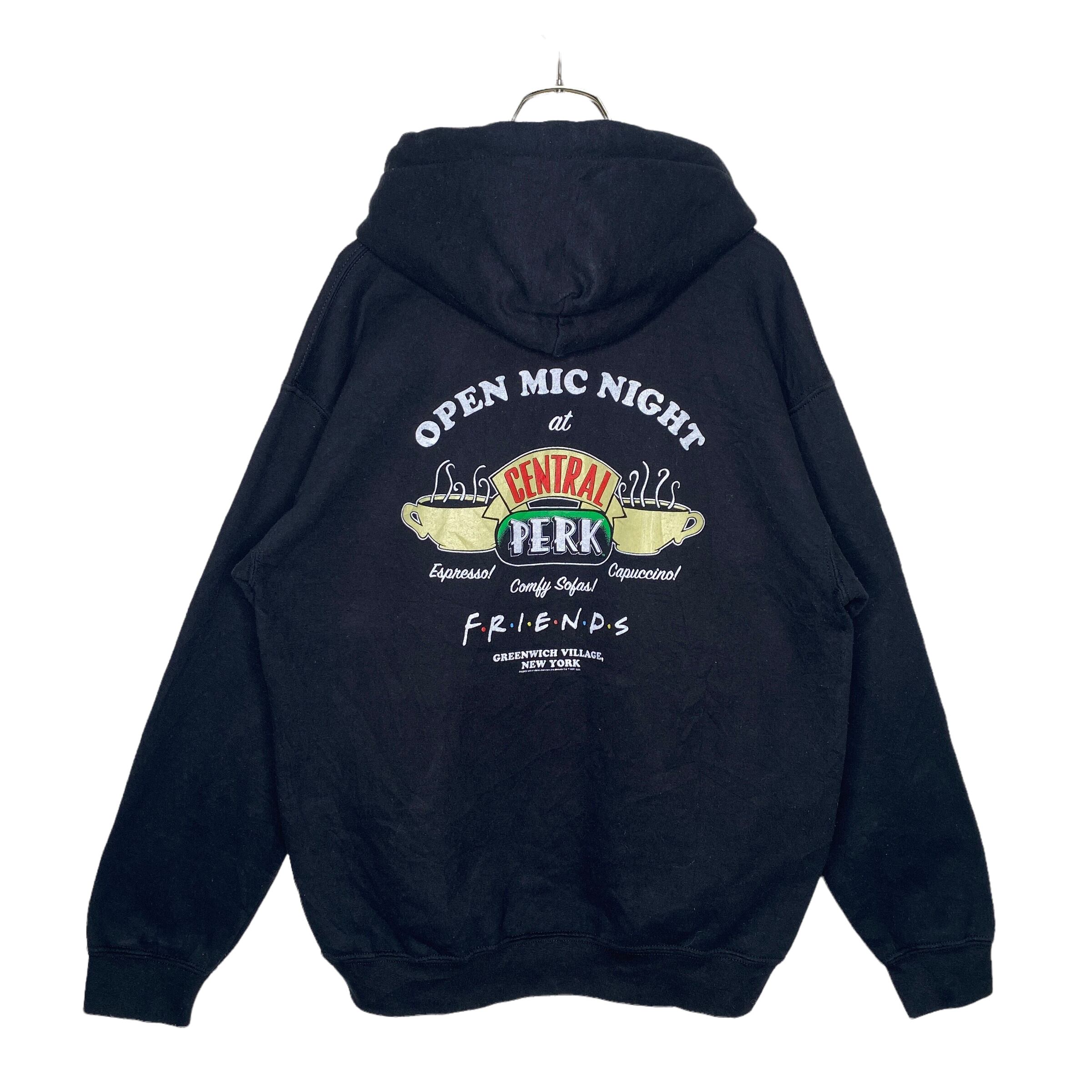 Friends パーカー M ブラック 厚手 ヘビーコットン バックプリント 