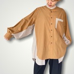ZOZOTTE remake unisex oversize shirt typeA / リメイクユニセックスオーバーサイズシャツ/ ライトブラウン系