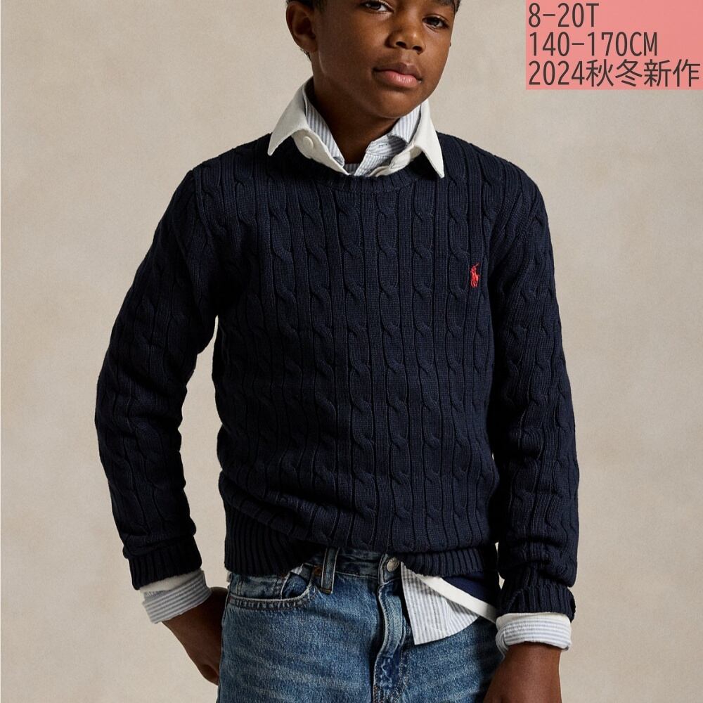 予約販売】 KIDS 140-170CM ケーブルニット コットン セーター | It 