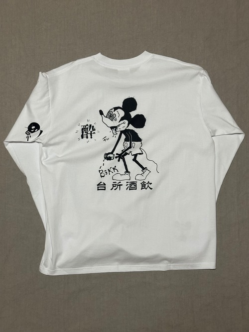 FUU SP L/S TEE 台所酒飲　WHITE L size