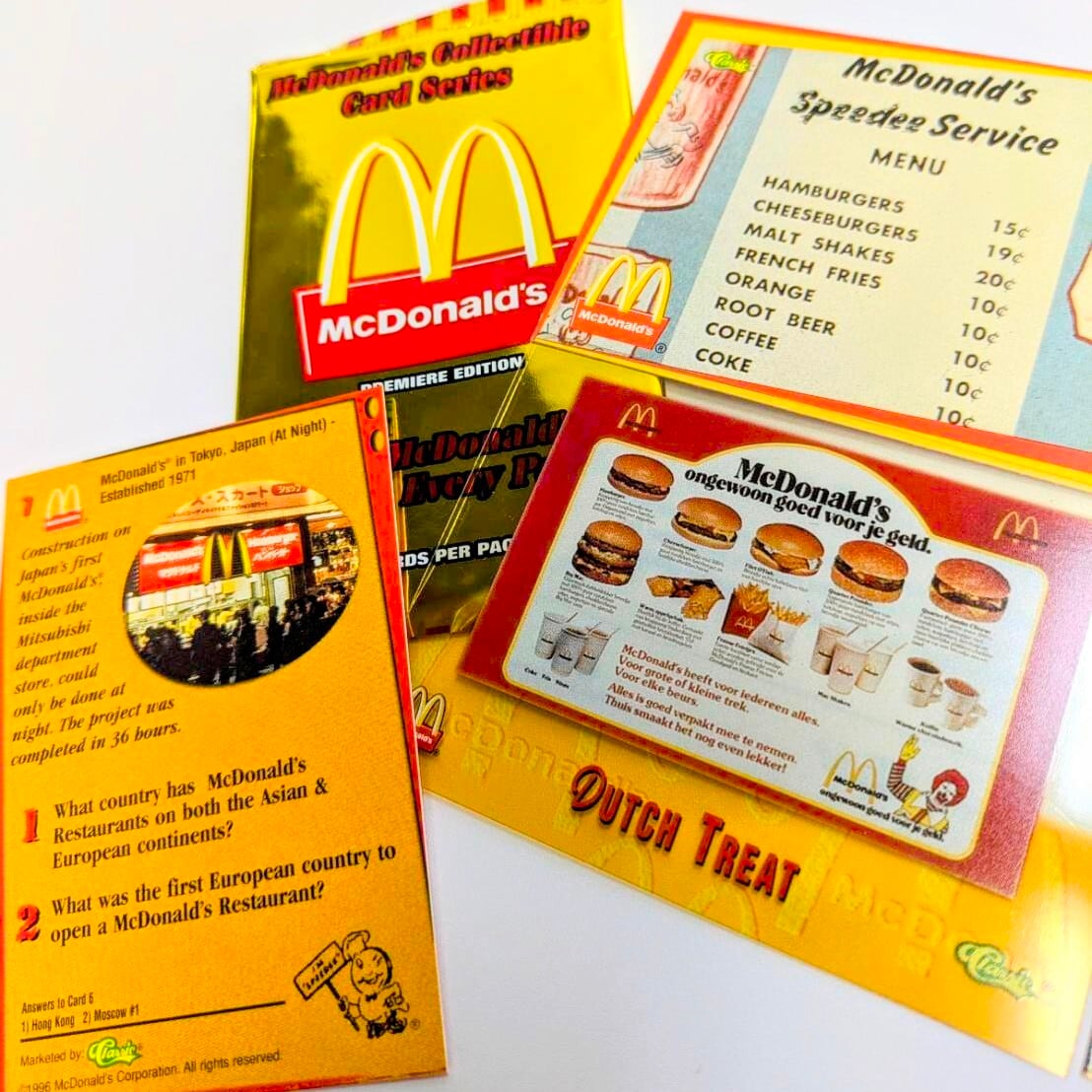☆送料無料！☆1996年製【 McDonald ( マクドナルド ) McDonald's Collectible Card Series Premier Edition  】VINTAGE トレーディングカード 単品 （1個=5CARDS）〚アメリカン雑貨 アメトイ〛