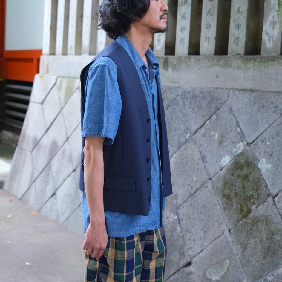 KENNETH FIELD(ケネスフィールド) /IRON VEST RIPSTOP-NAVY-(26SS-14