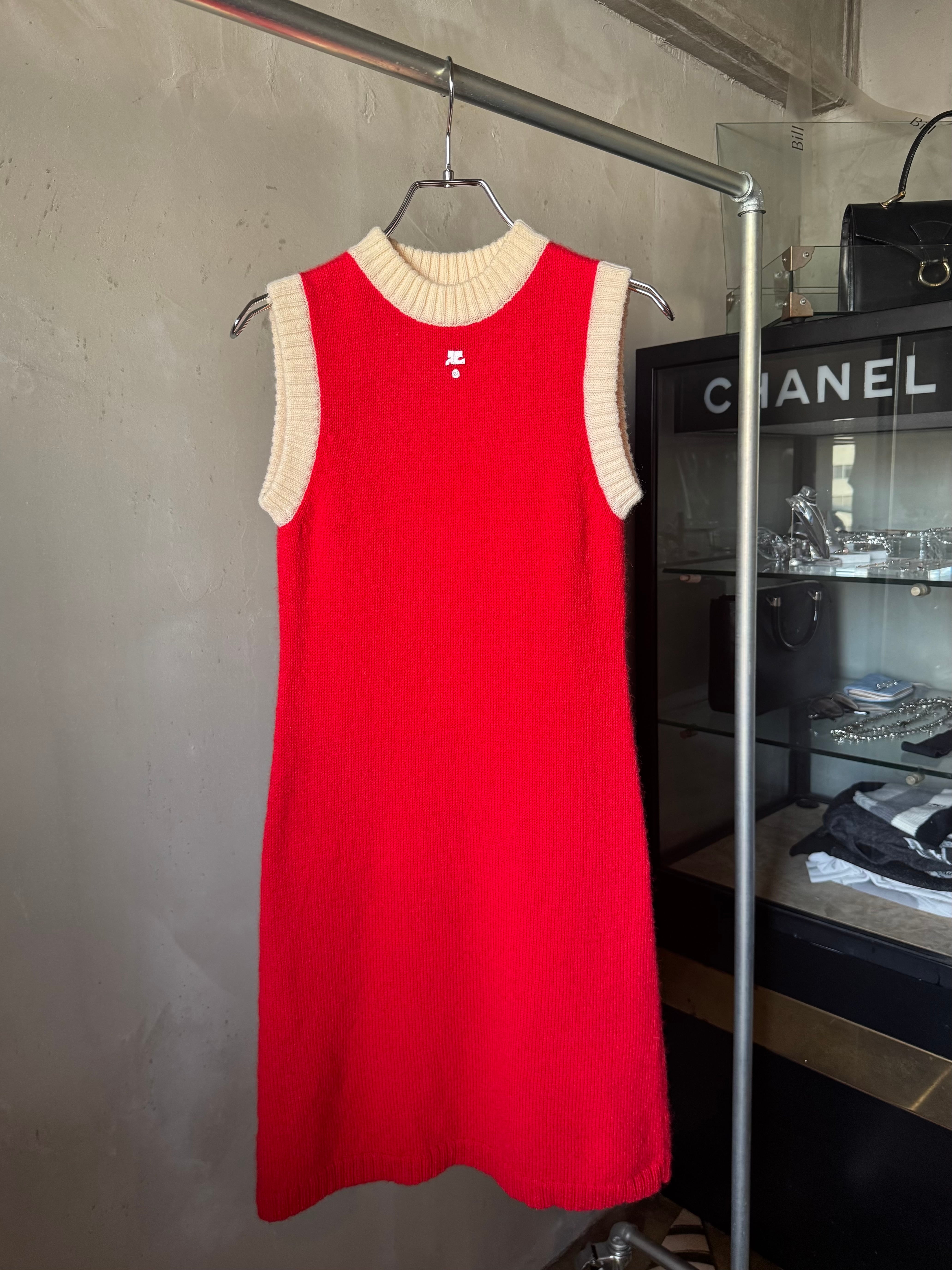 Courrèges logo knit sleeveless dress