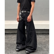 ストリート ワイドデニムパンツ P316