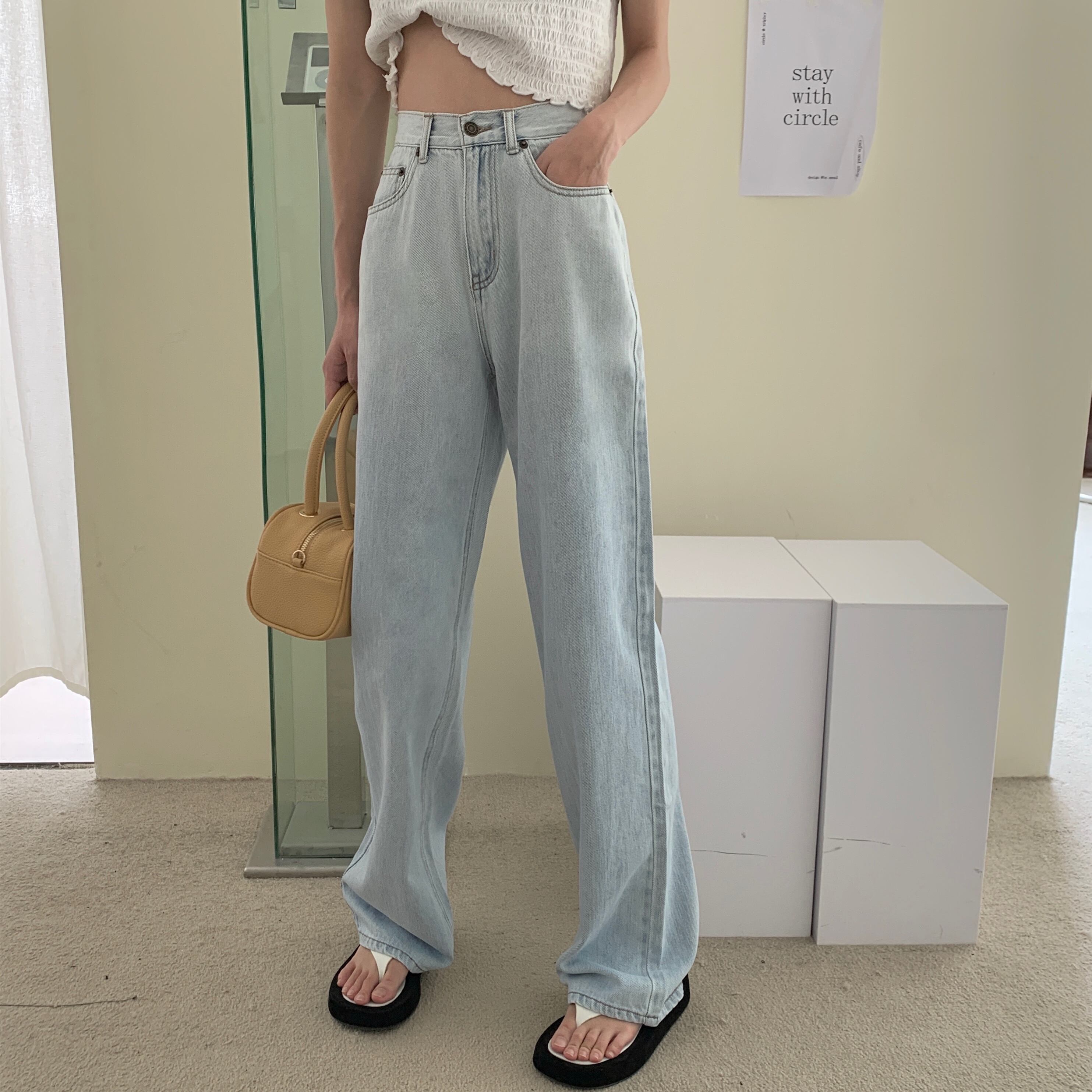 ブルージーンズ ルーズパンツ サマー薄手スタンダードハイウェストスタイル レトロ 夏物 YY-ファッション63430963918