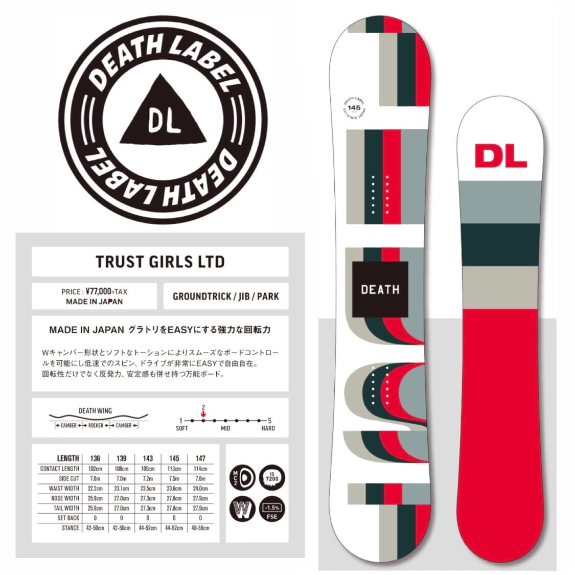 22-23 DEATHLABEL TRUST GIRLS LTD スノーボード デスレーベル ...