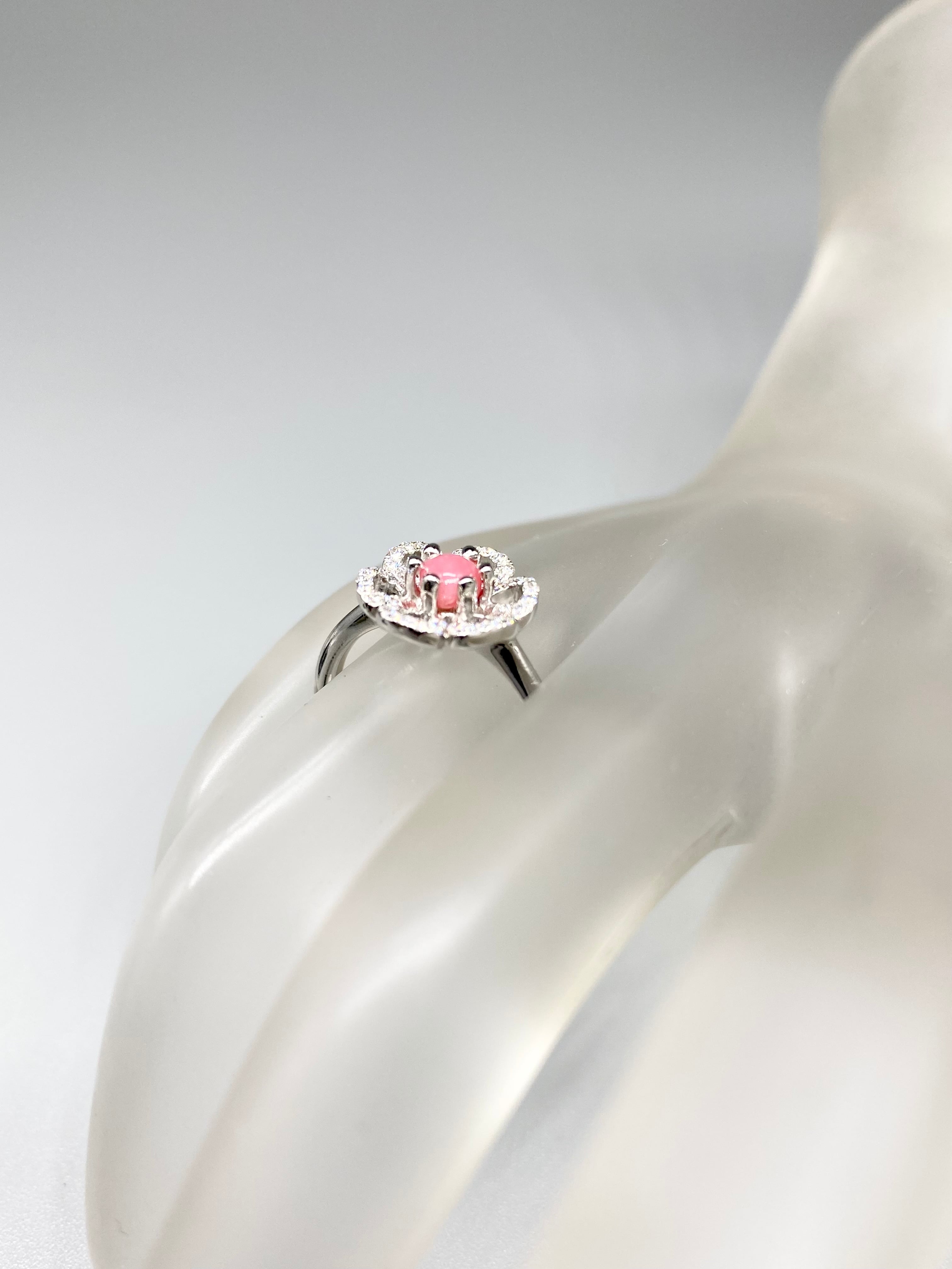 コンクパール 0.46ct / ダイヤモンド 計0.21ct Pt900 リング 12号