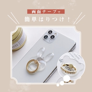 hassliebe クリア スマホリング 透明 ダイヤモンド 風 宝石 ジュエリー レディース インスタ映え おしゃれ キラキラ かわいい ホールドリング 落下防止 スマ