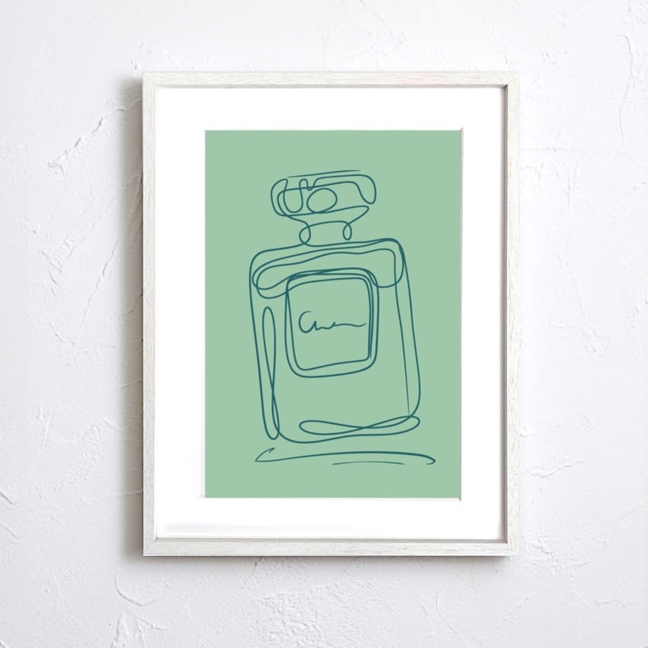 EAU DE PARFUM N°21｜香りの余韻を一筆で描くミニマル香水ラインアートポスター｜洗練と静けさを纏う一枚｜A3ポスター