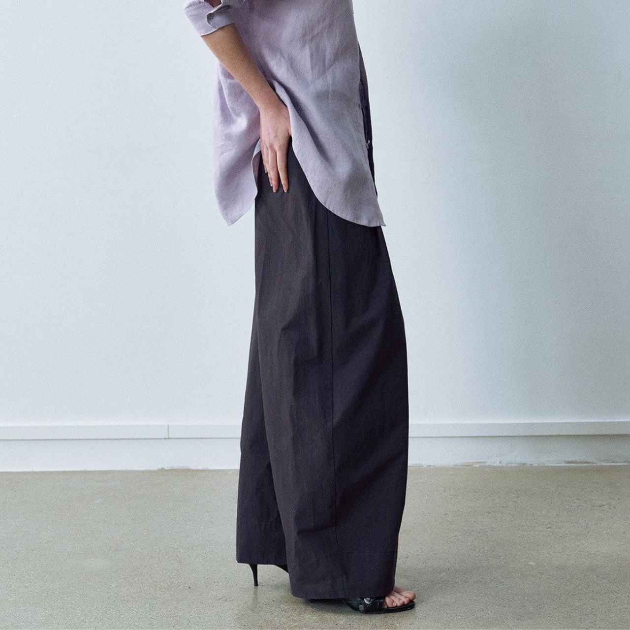 Waist Tie Wide Cotton Pants  T6182