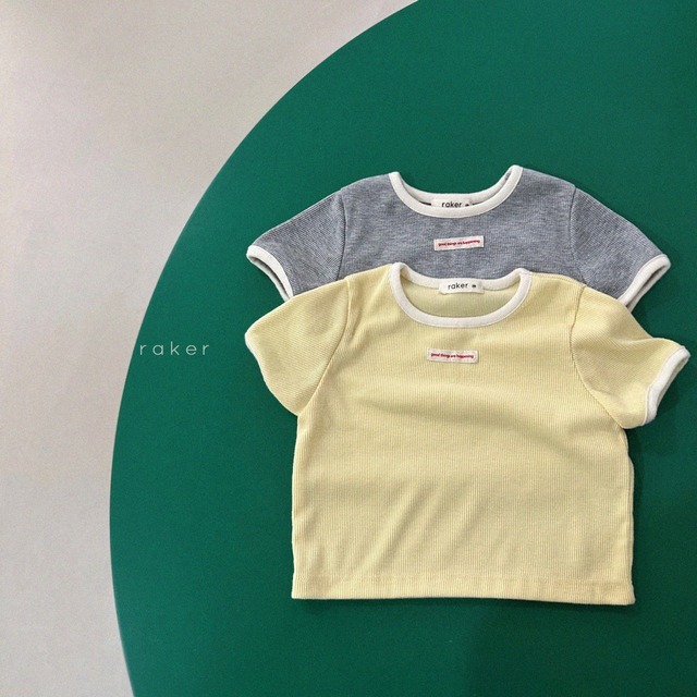★即納★ raker｜label rib tee｜ラベルリブT｜XS-2XL｜kids｜26 spring