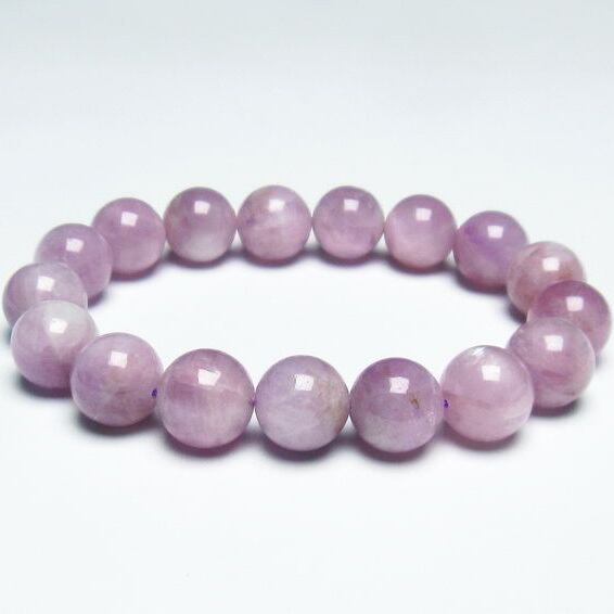 クンツァイト ブレスレット 12mm ミルキークンツァイト 一点物 111-19688