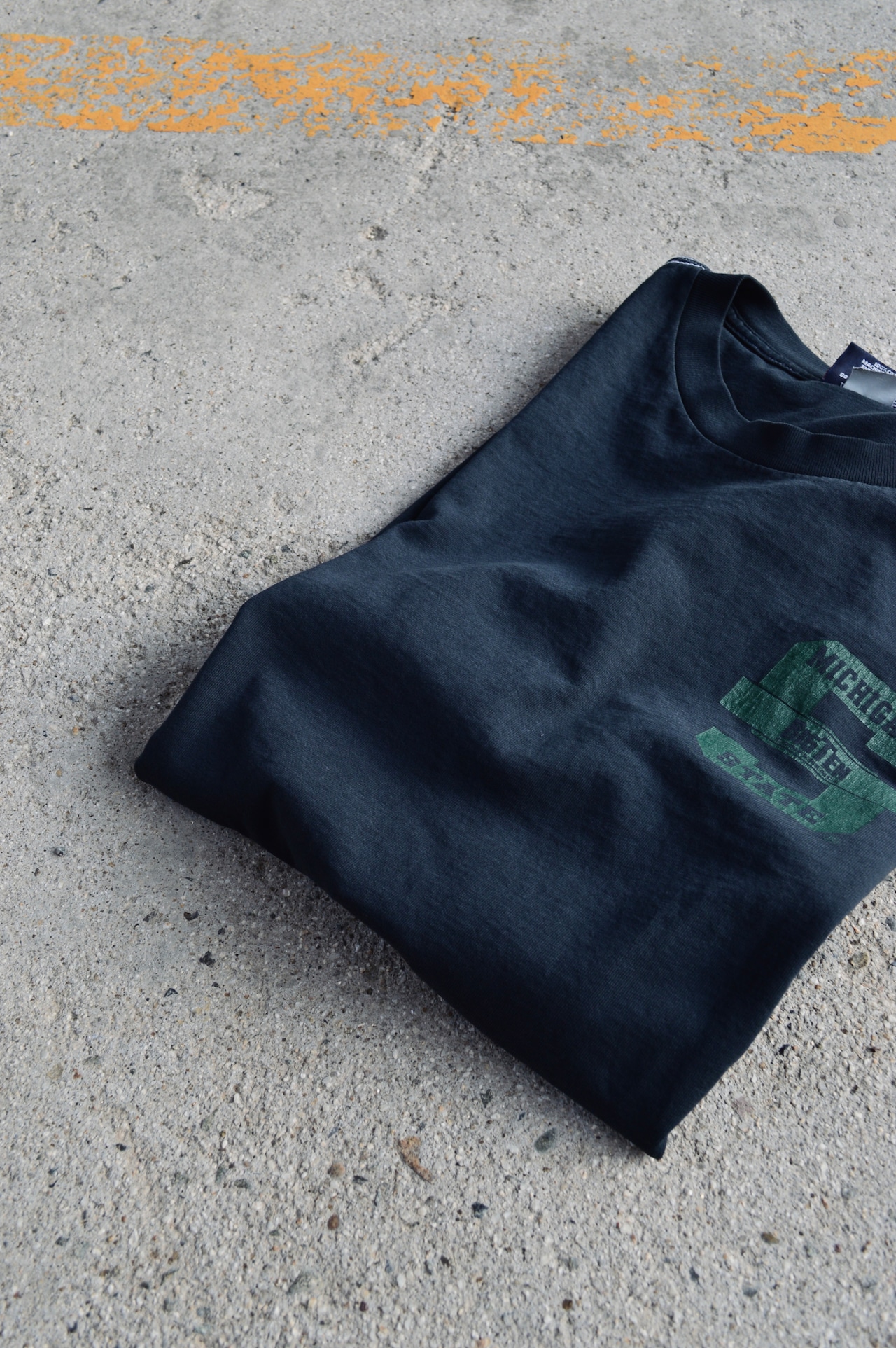 JANSPORT 90s Old Collage Tee made in USA "Custom Dyed Black" NCAA BIGTEN Michigan State Spartans USA製 ジャンスポーツ Tシャツ 黒染め ミシガンステート