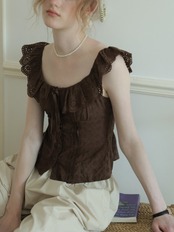Brun Shirring Frill Blouse F0709