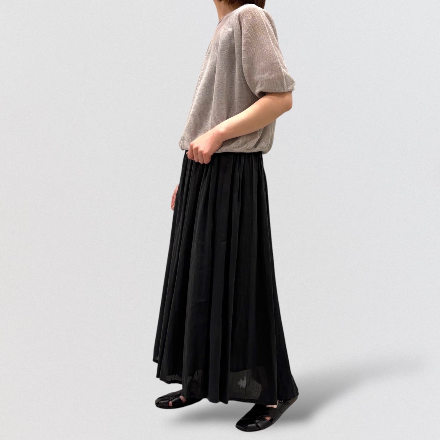 pas de calais tencel ramie plain weave skirt | CoCo Cuore