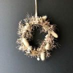 スモークツリーとラグラスのふわふわミニドライリース　 smoke bush and lagrasse fluffy mini dry wreath