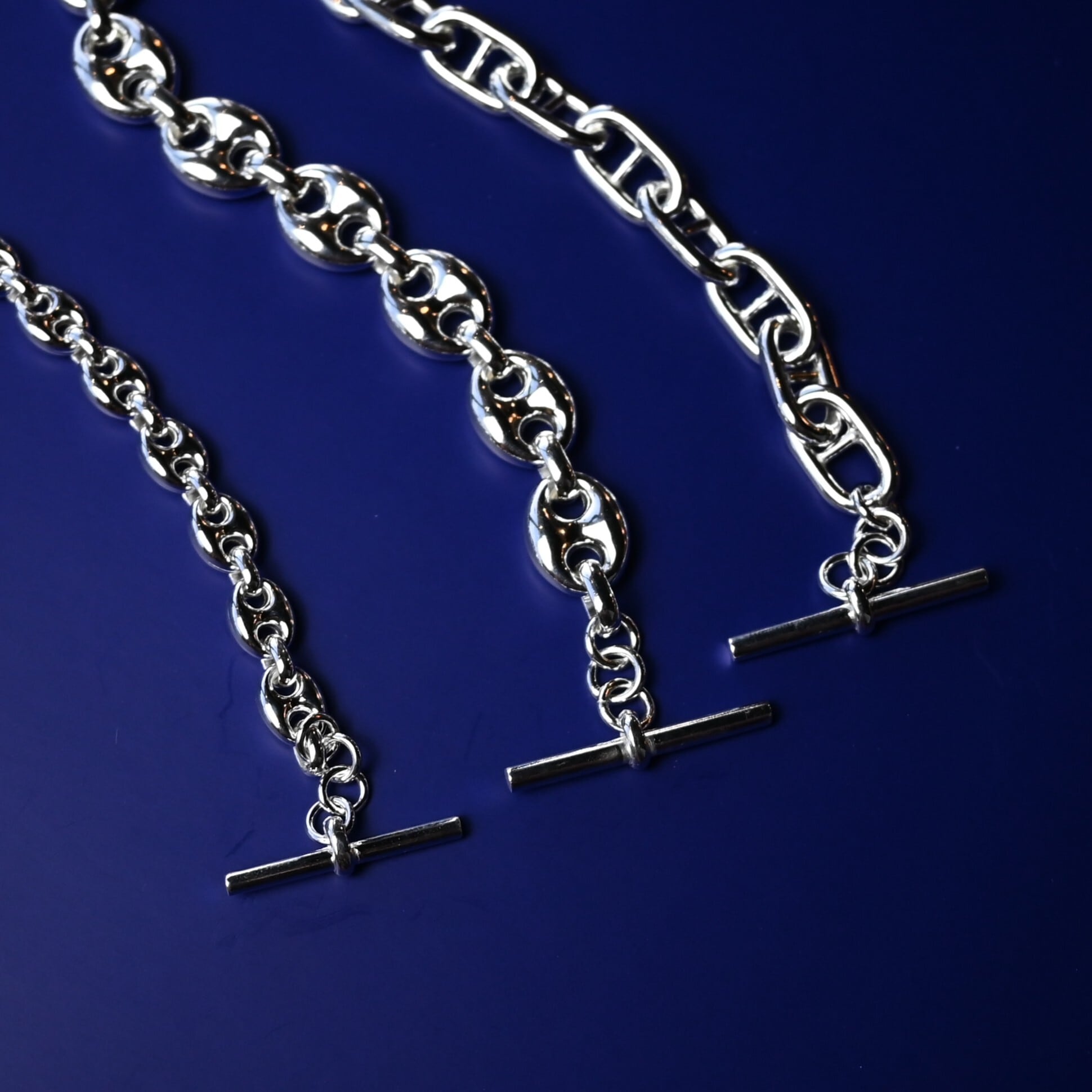 INTERIM / MARINA CHAIN T-BAR BRACELET ITALIAN SILVER 925 GRAND | GANKO