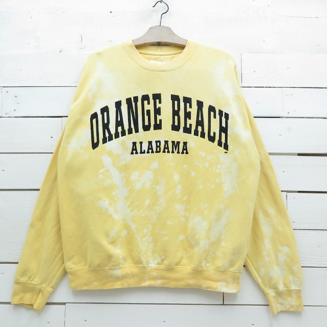 PACIFIC & COMPANY ブリーチ加工 ORANGE BEACH プリントスウェット メンズ Lサイズ相当