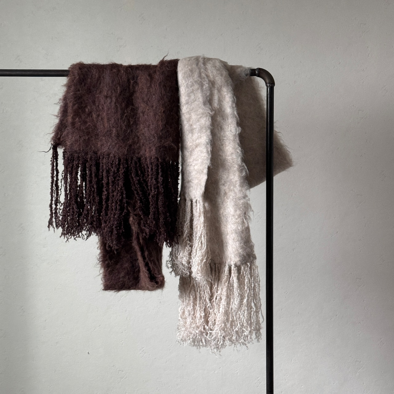 ボリュームシャギーストールマフラー/ブラウン