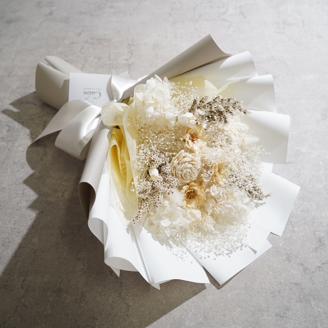 ドライフラワーの花束 Mサイズ ホワイト M-530≪限定１点≫