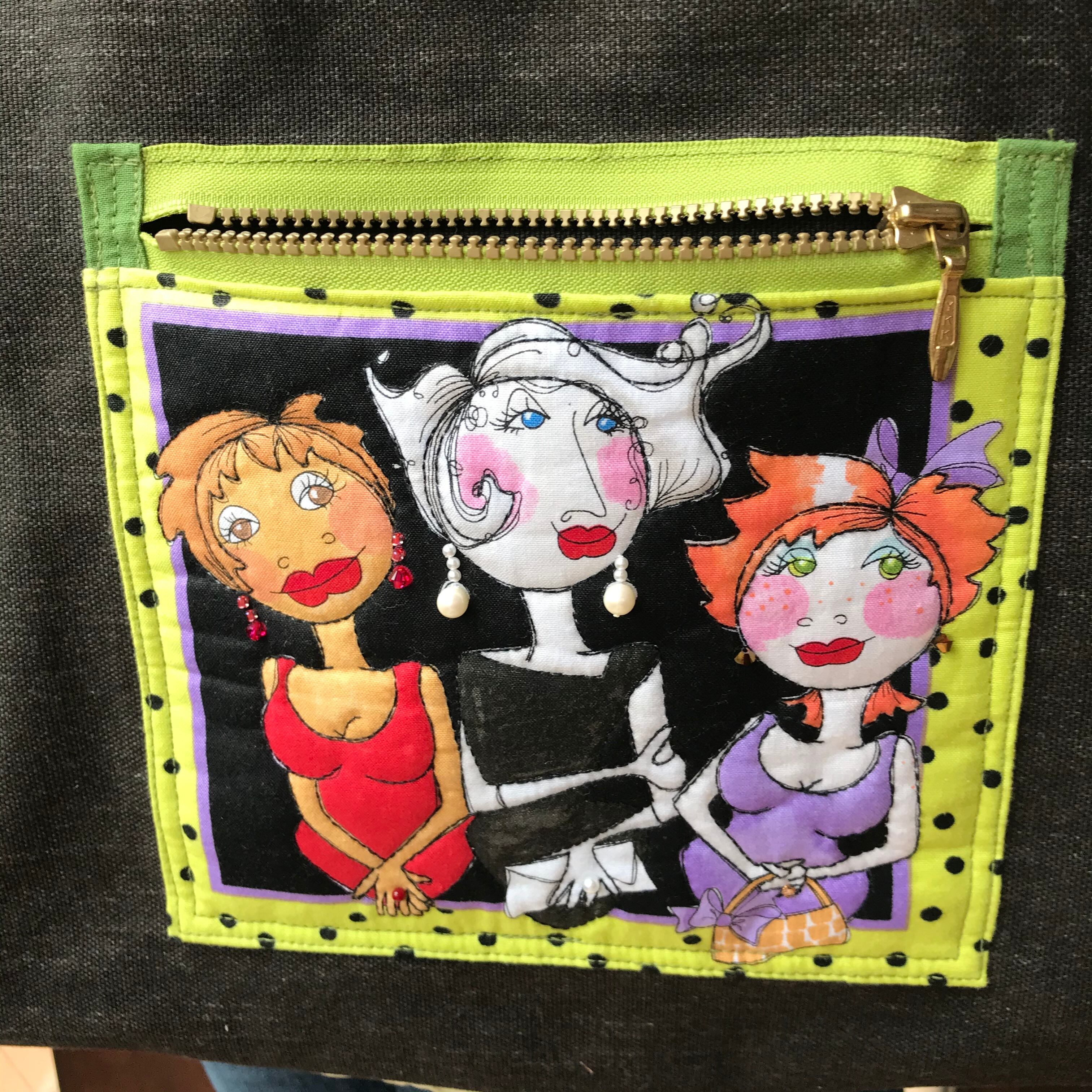 WEB限定カラー 【ロラライハリス 刺繍2面】ファスナー付き・縦長の台形 ...