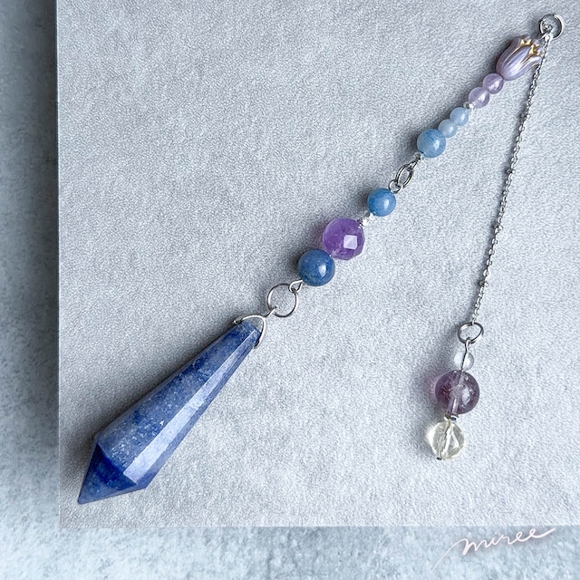 考えすぎずにうまくいく流れをつくるペンデュラム【ブルーアベンチュリン×ラベンダーアメジスト】blue aventurine pendulum