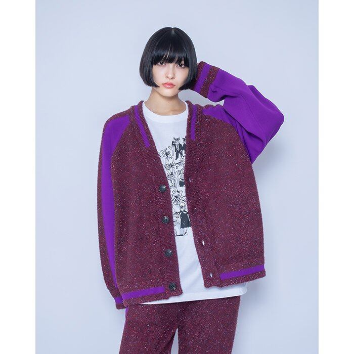 &ellecy アンドエルシー ラメニットカーディガン ユニセックス ゆったり &ellecy アンドエルシー ラメニットカーディガン ユニセックス