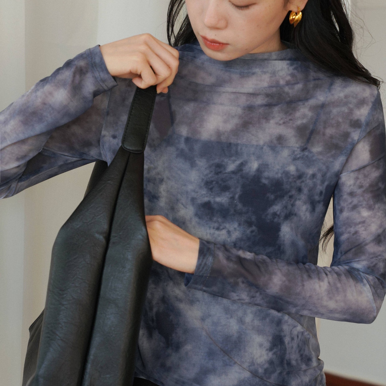 Title tie-dye pattern fit cutsew T0728