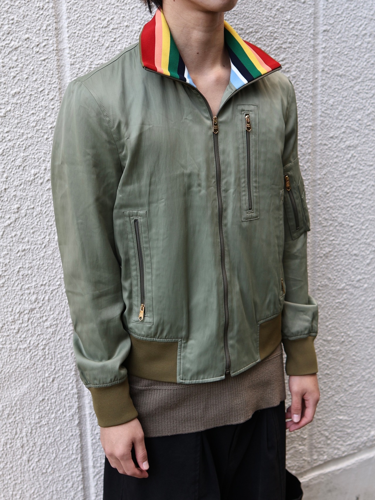 【paul smith】coloring stand collar blouson
