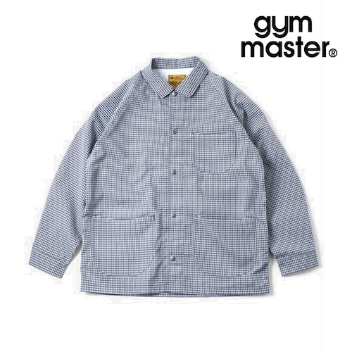 gym master ジムマスター ハッピーペイントダックカバーオール 総柄 ワークジャケット カバーオール メンズ レディース ユニセックス ダック生地 ペイント柄 犬柄 ハンドサイン 落書き カジュアル G633795 千鳥格子