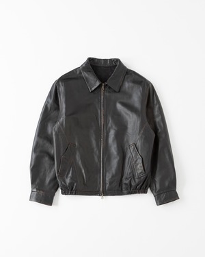 saby BOY SCOUT LEATHER BLOUSON - India Lamb Leather - BRICK×BLACK