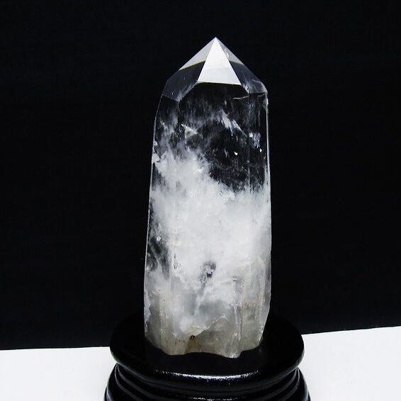 水晶 六角柱 水晶 ポイント 台座付属 一点物 152-3757