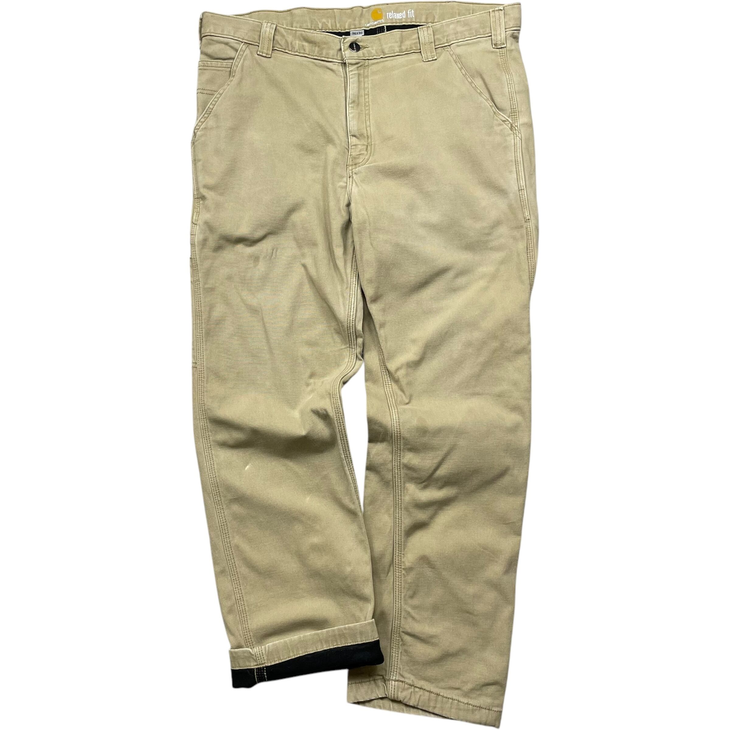 《実寸W38 L29》Carhartt カーハート ワークパンツ ペインターパンツ 裏ネル ベージュ no.5282