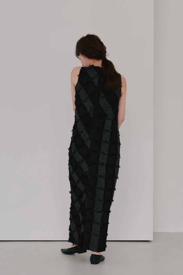 Hella cut jacquard patchwork dress カットジャガードパッチワーク