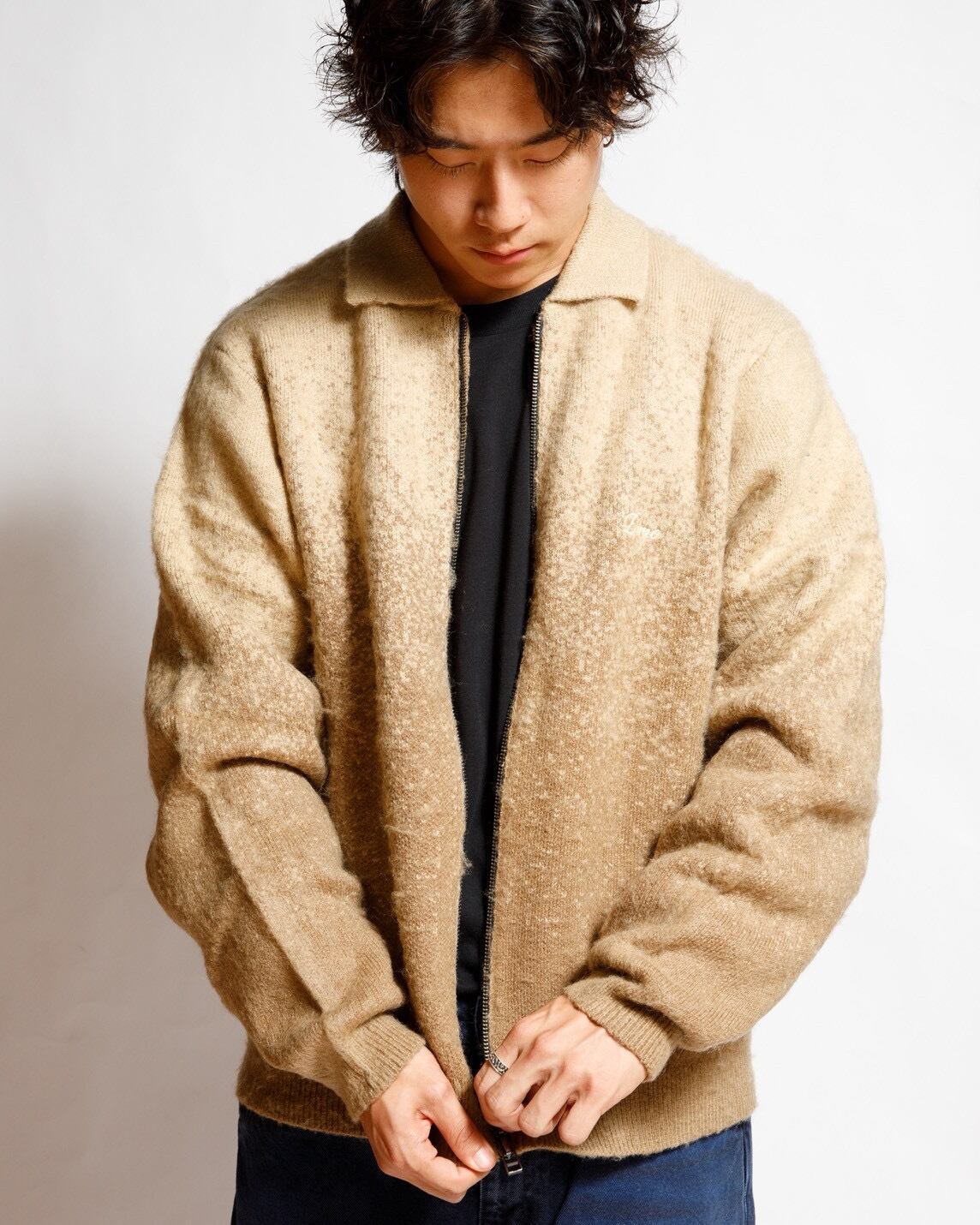 DIME / Mohair Double Zip Knit - Camel | GOOD TIMES