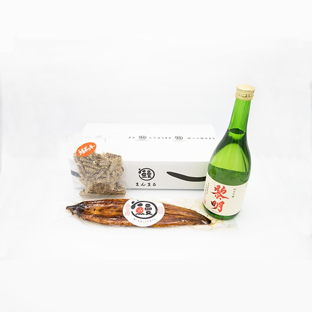 ③蒲焼き＆杵の川　純米吟醸「黎明」720ml＆骨せんべい1袋