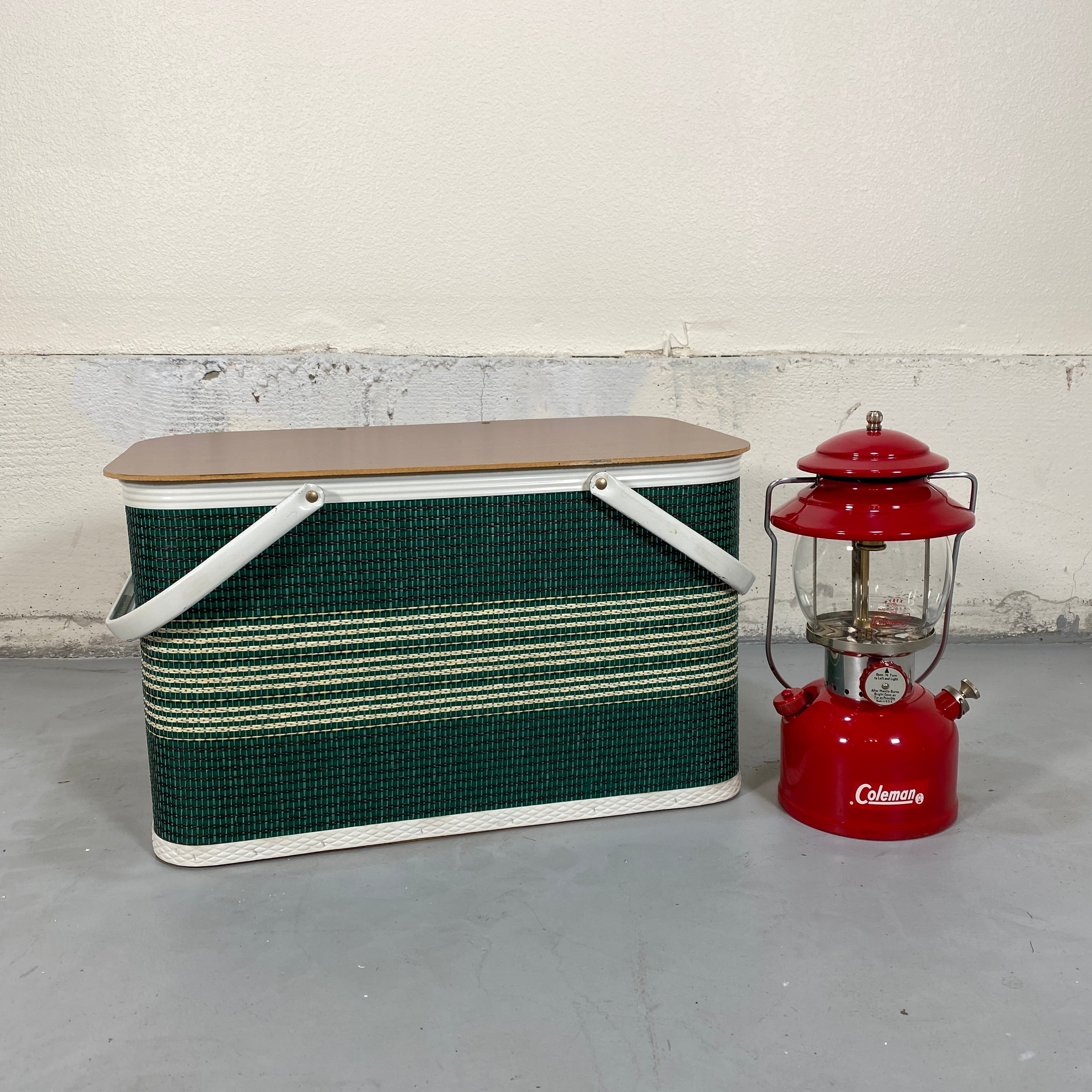 ビンテージ Redmonピクニック バスケット赤い レッドモンREDMONピクニックバスケットビンテージ1