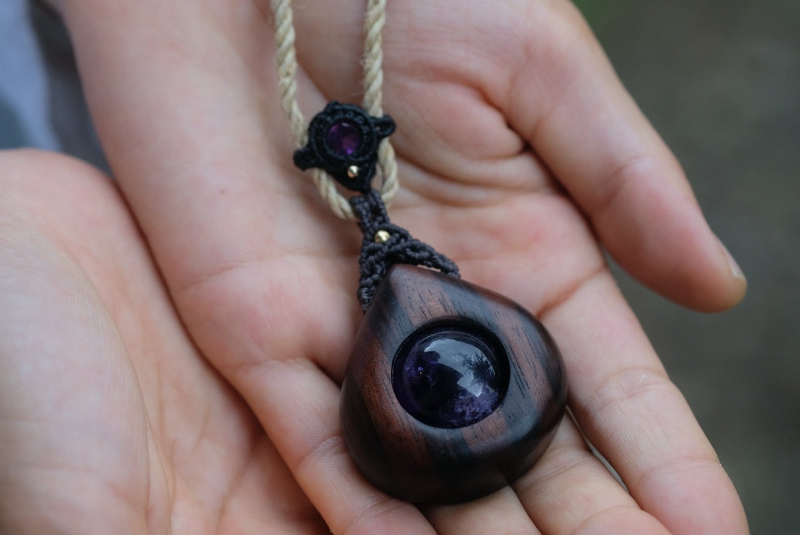 【星との誓い】縞黒檀 & アメジスト