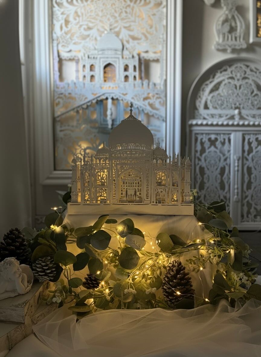 ムニュムニュ 教会窓 キャンドルホルダー シャビー シャビーシック LED