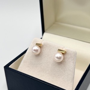 K18YG アコヤ真珠ピアス 7.0mmUP