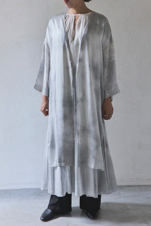 シルクサテン 廃棄パイナップル炭ムラ ガウンコート COAT 010-3