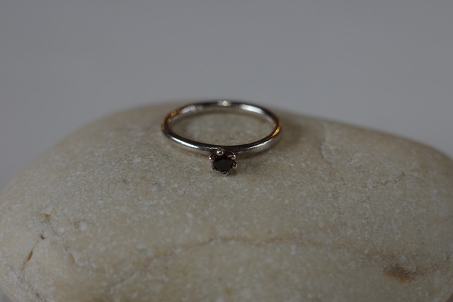 〈vintage silver925〉petit stone ring