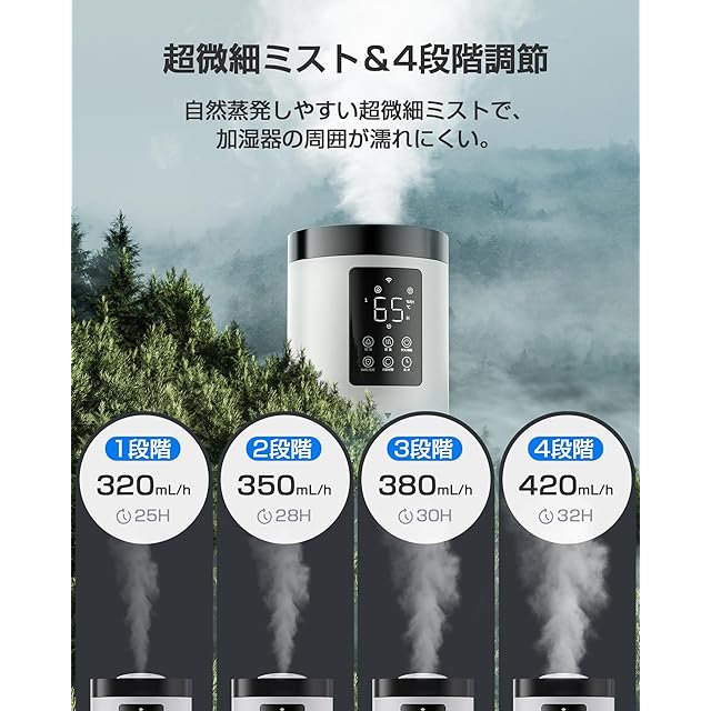加湿器 大容量 9L 【2025年冬新登場・知能恒湿・4重除菌浄化】 超音波加p 加湿器 大容量 9L 【2025新技術採用 6重除菌浄化&AI知能調湿】 加熱