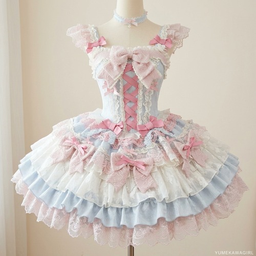 ゆめかわ♡チョーカー付きスイートハニーJSK　wanpi183