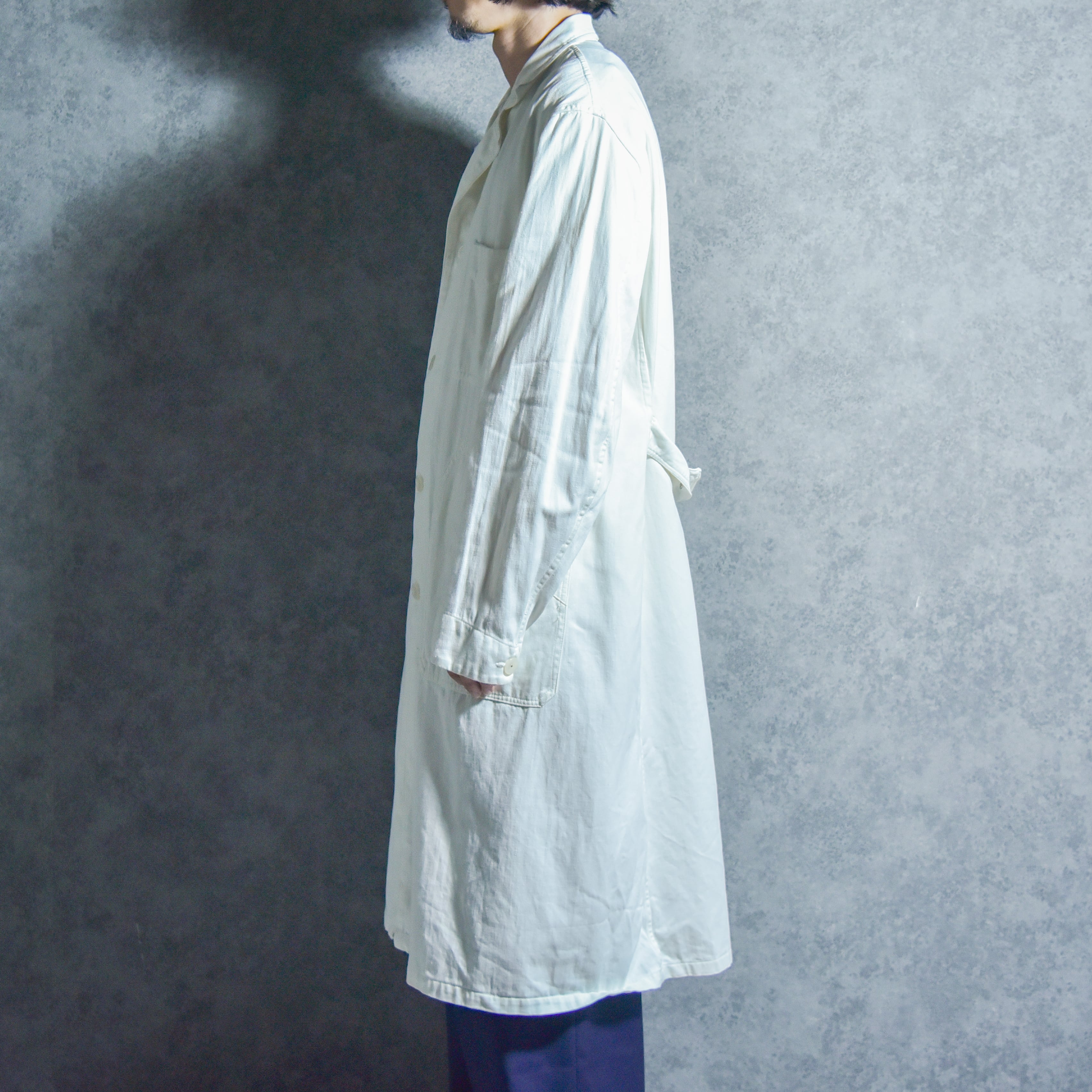 50s French Work Change Button White Work Coat フレンチワーク