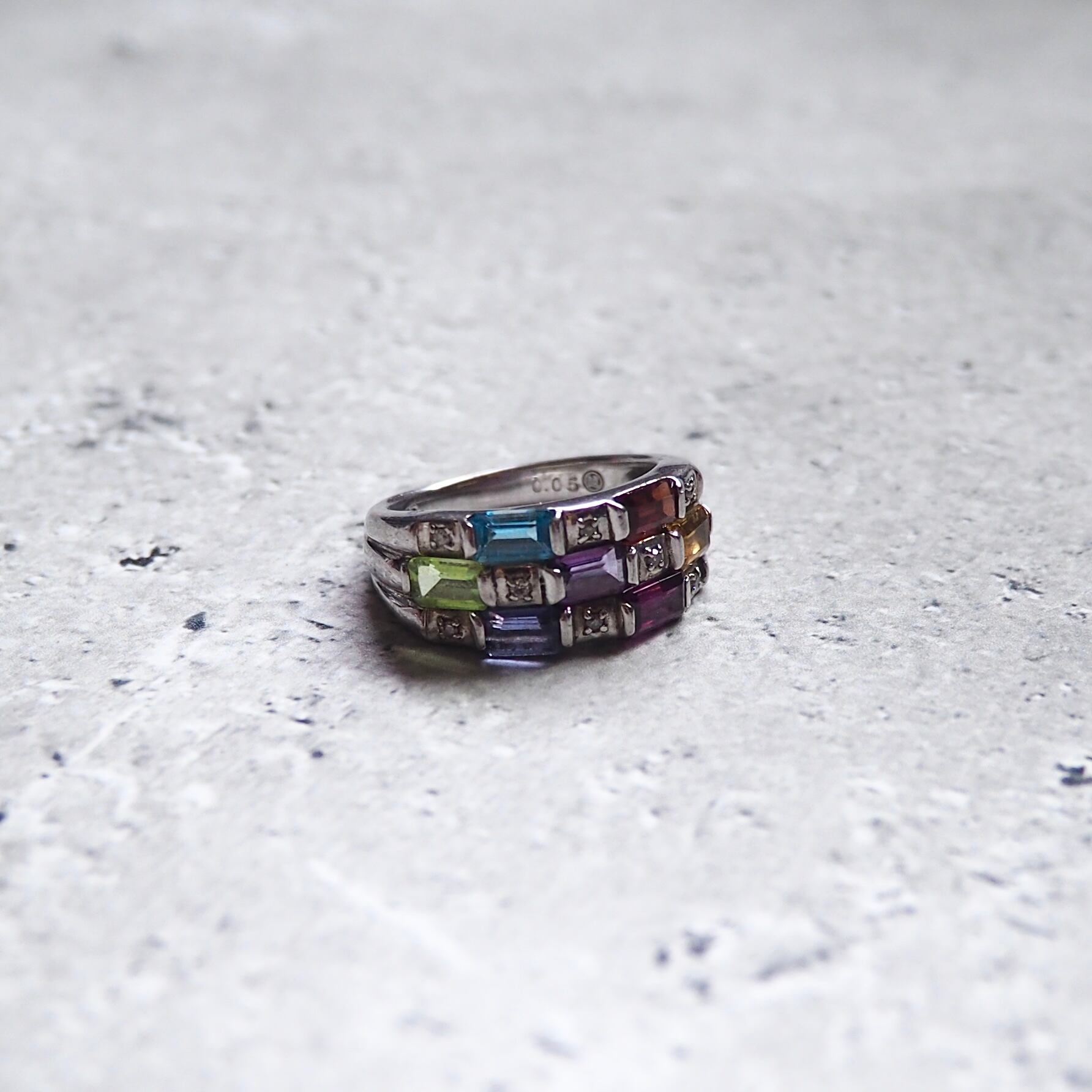 " Silver 925 " Colorful stone Custom Silver Ring