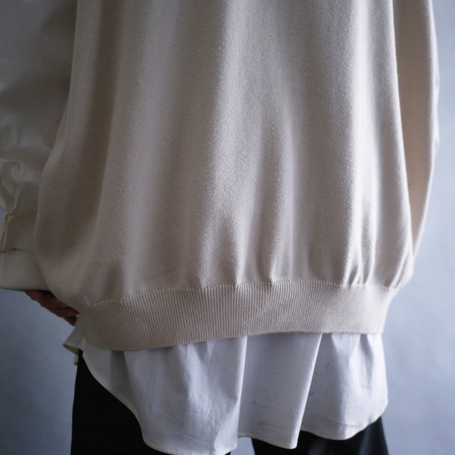 "LACOSTE" line design good coloring loose silhouette knit vest
